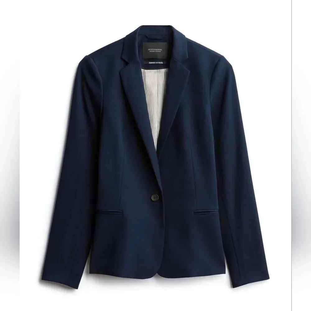 NWOT! Scotch & Soda Classic Tailored Blazer in midnight navy
